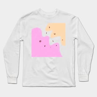 Pink orange yellow abstract watercolor art Long Sleeve T-Shirt